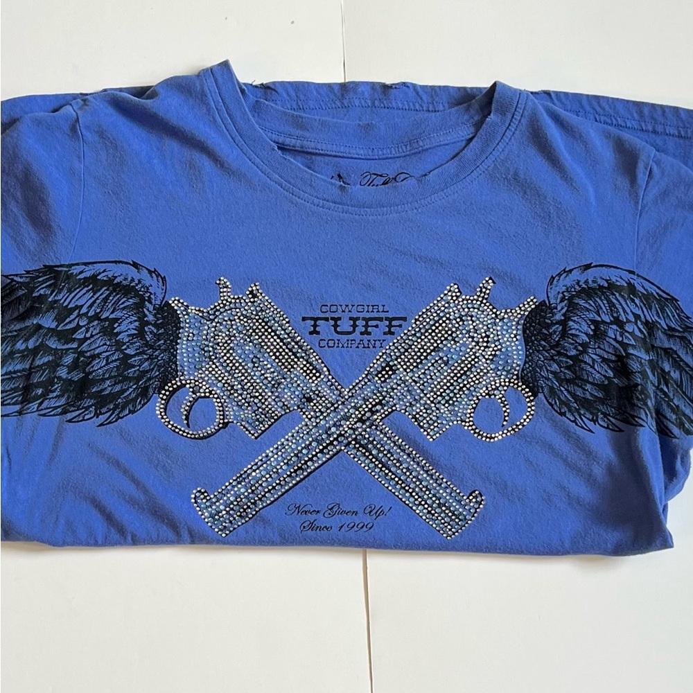 Cowgirl Tuff Purple Short Sleeve Shirt - Picture 4 of 9